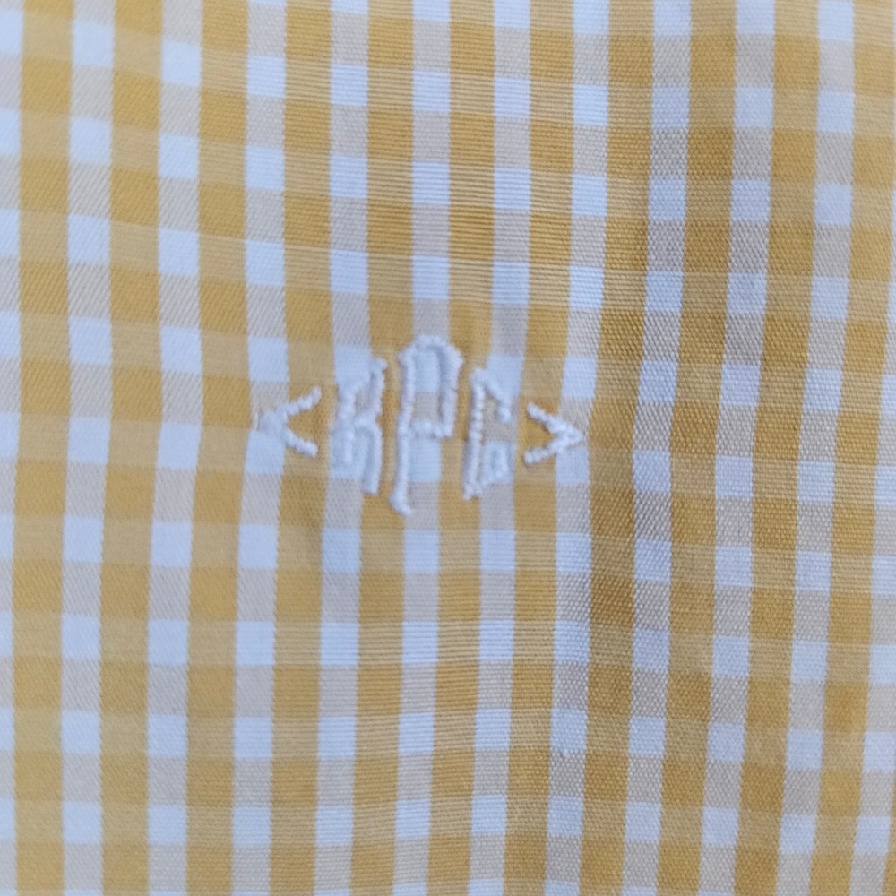 Robert Talbott Orange & White Checks French Cuffs… - image 3